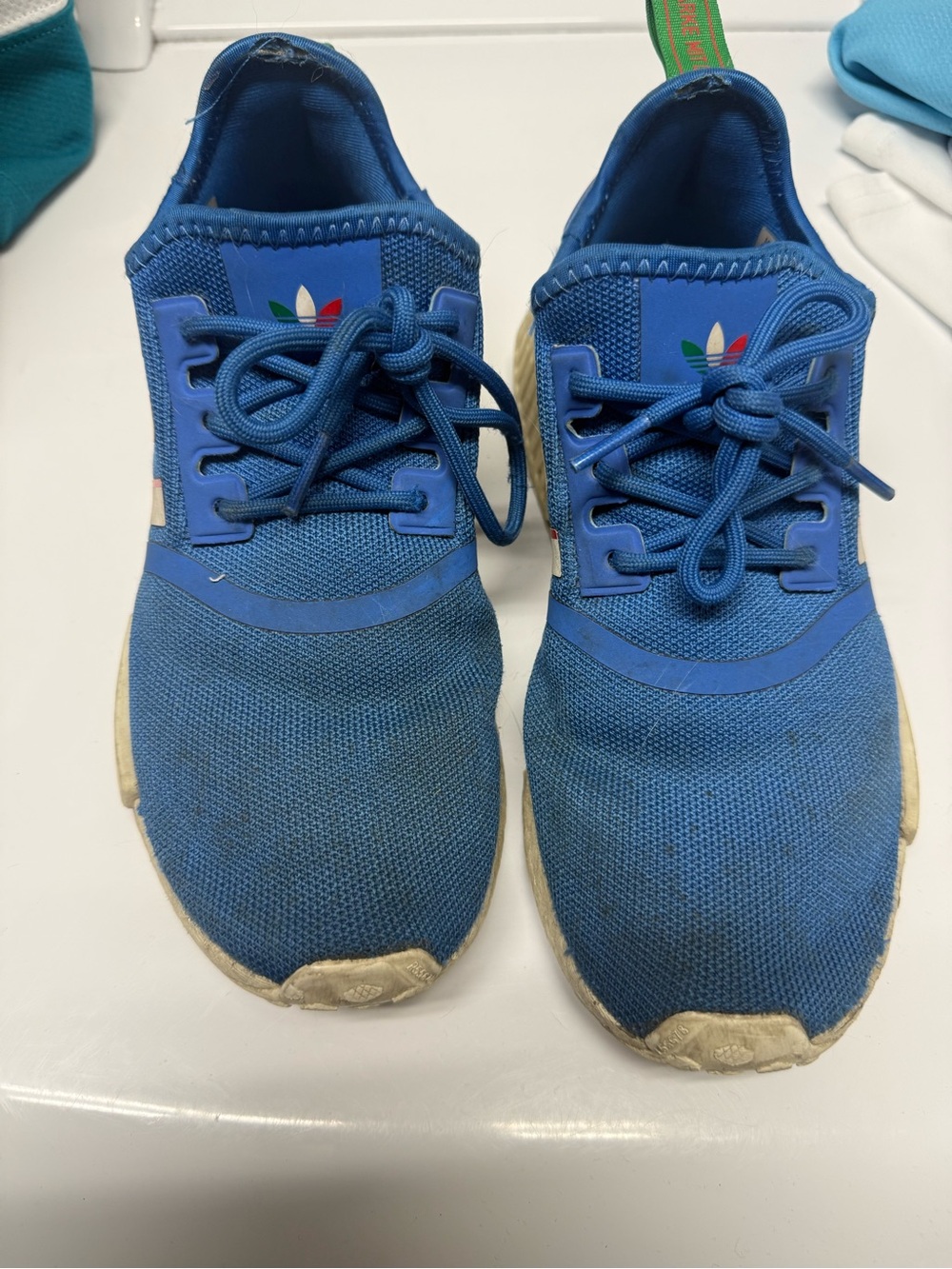 adidas Kids Royal Blue Mesh Sneakers with Multicolor Logo